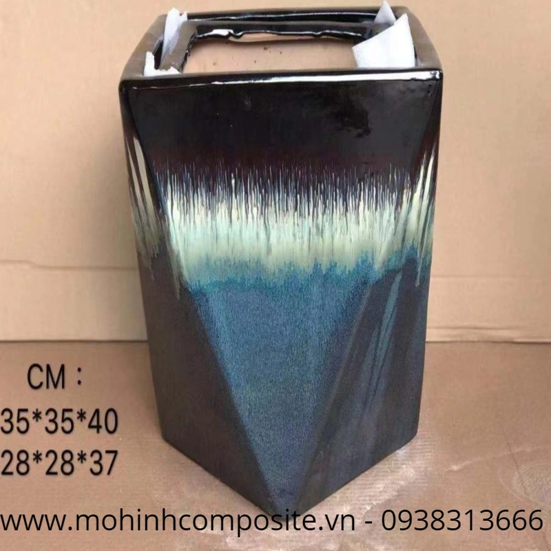 chau hoa composite cao cap12 1 1 1931 - Chậu hoa chất liệu composite hình vuông cổ điển [ 43x43x44cm ]